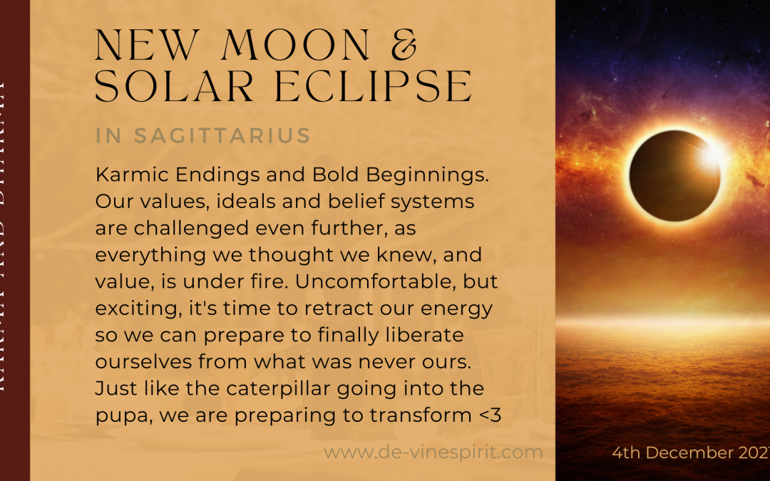 New Moon and Solar Eclipse in Sagittarius – Caterpillar to Butterfly